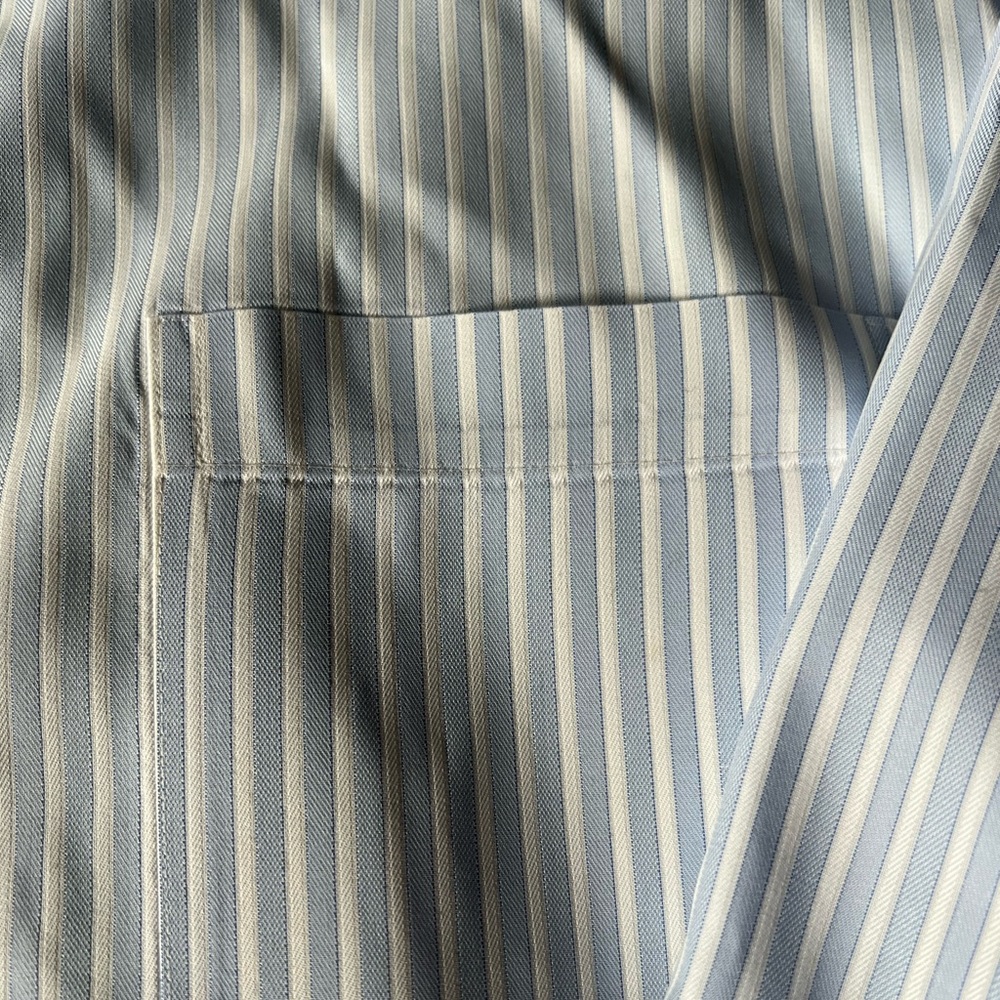 Nordstrom SmartCare Long Sleeve Blue and White Stripe Dress Shirt size 16 1/2 35 - Picture 4 of 9